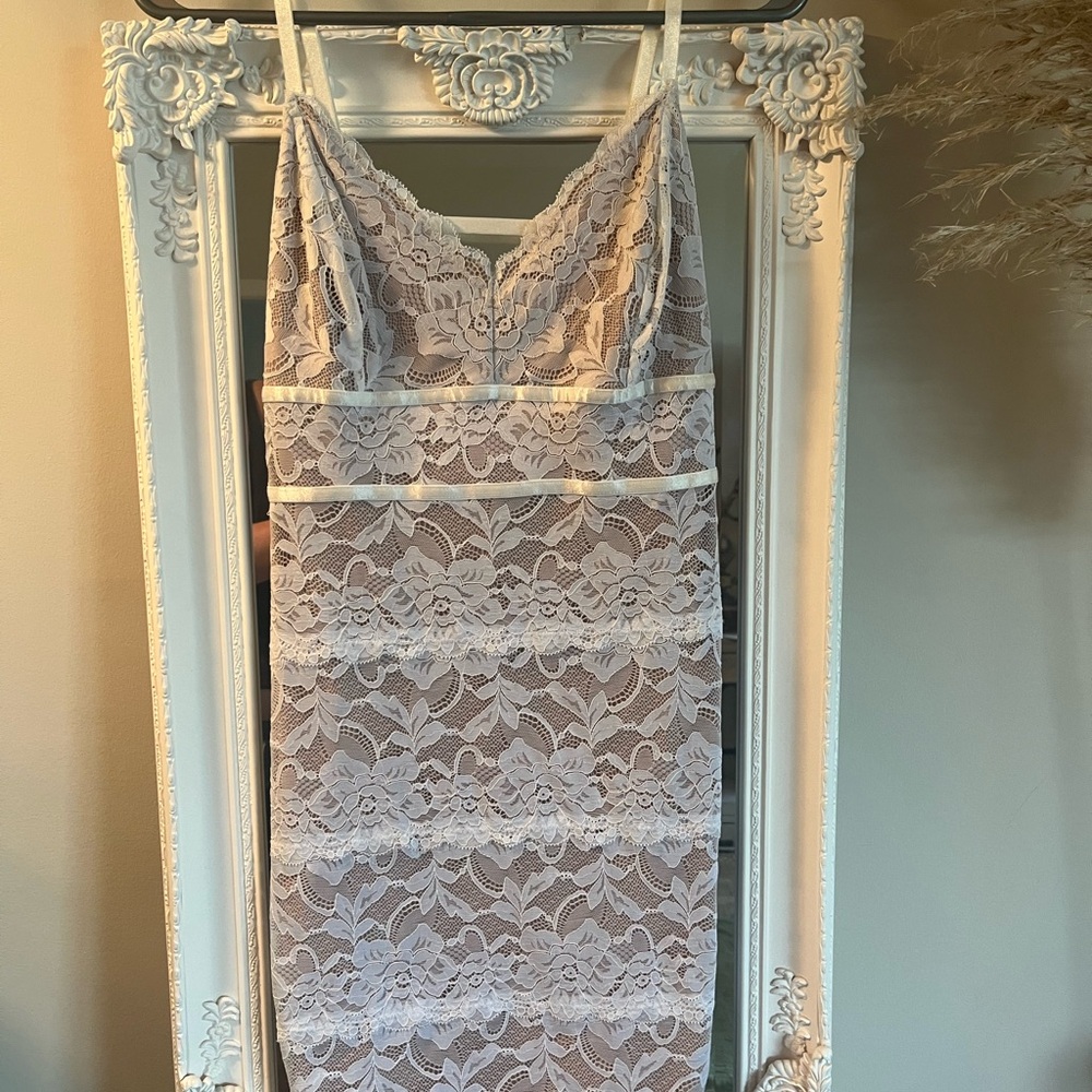 Guess Lace Mini Dress - White